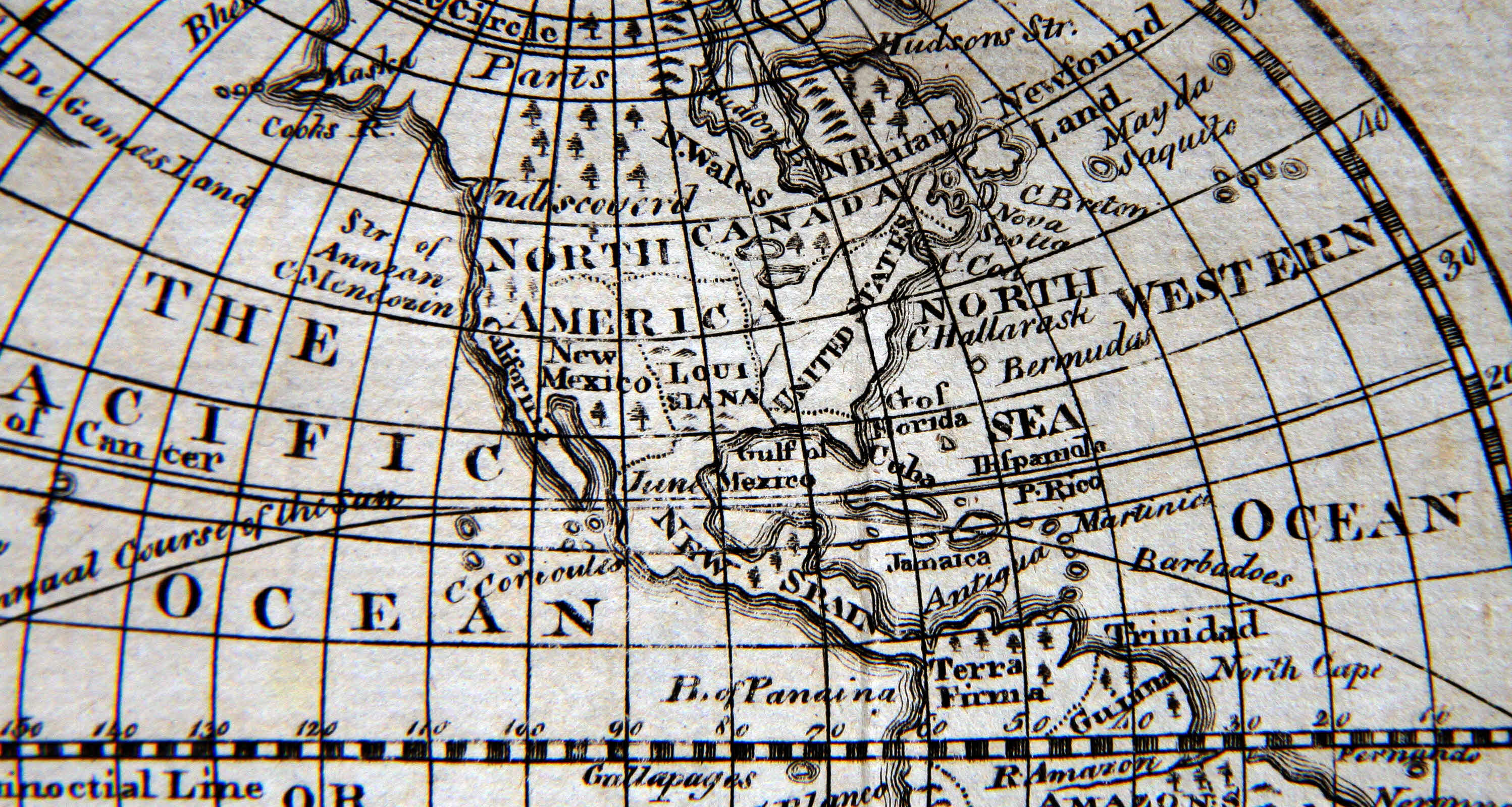 Detail (North America), frontis map, 1802 Geography for Children