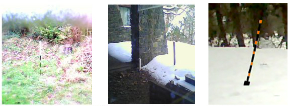 Two images with snow sticks