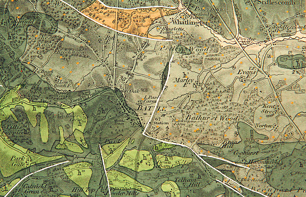 Geological map of Sussex